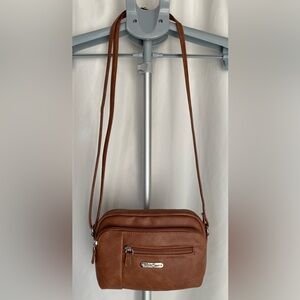 NWOT Vegan Leather MultiSac Mini Dynamic Crossbody Bag in Cognac
